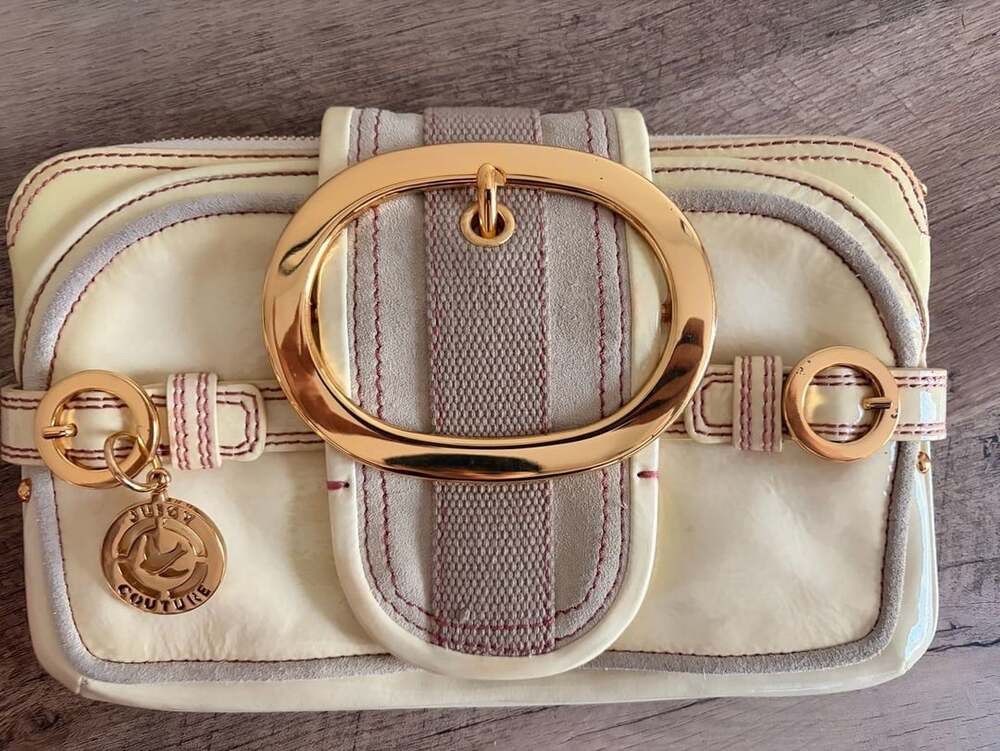Juicy Couture Cream Patent Leather Clutch